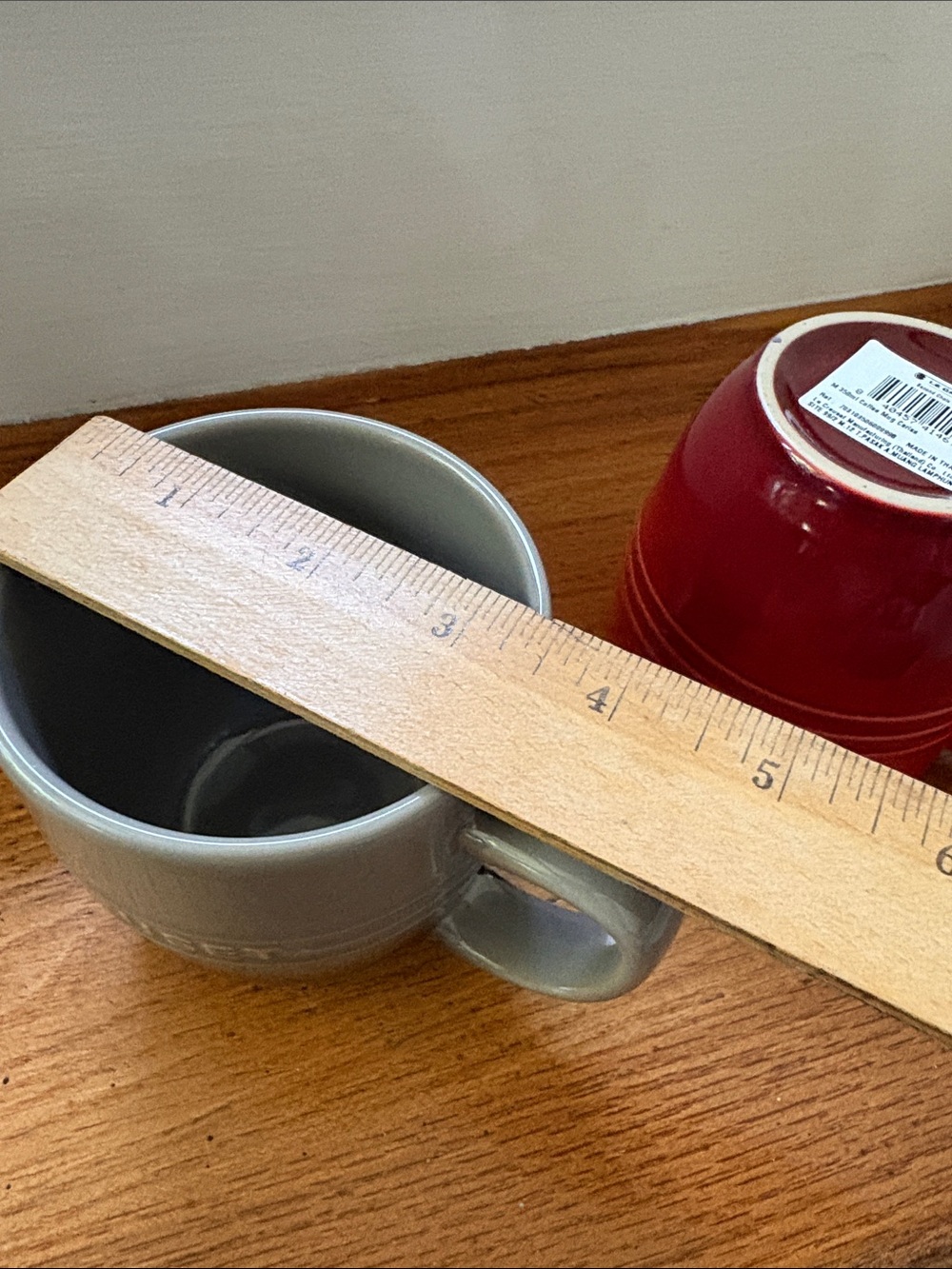 Le Creuset 350ml Coffee Mugs Flint & Cerise - Set of 2 - Picture 7 of 8
